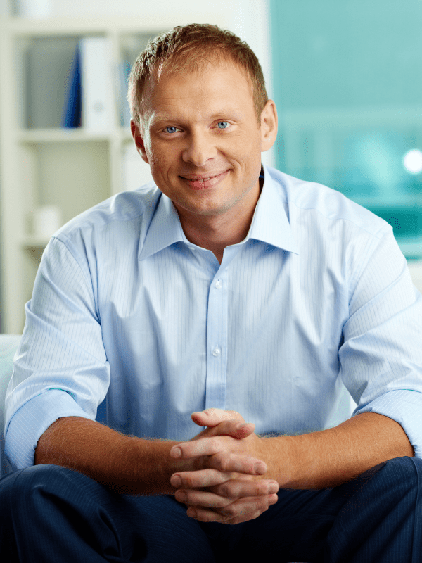 Man thinking about getting a career coach